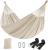 Hamac dublu SONGMICS 210x150 cm, bumbac, cu chingi si carabiniere, bej