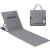 Șezlong pliabil de plajă SONGMICS, cu tetieră și spătar reglabil, gri