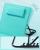 Șezlong de plajă pliabil SONGMICS cu spătar reglabil, tetieră și buzunar, turcoaz