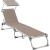 Sezlong pliabil SONGMICS cu parasolar, spatar reglabil 5 pozitii, taupe