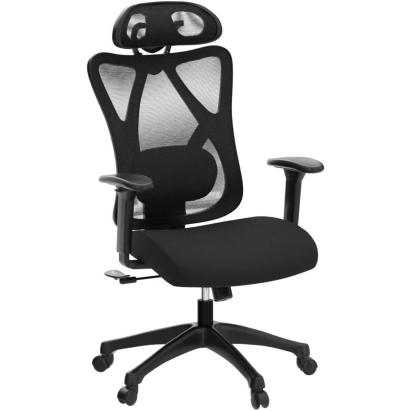 Scaun de birou ergonomic SONGMICS cu tetieră și suport lombar 3D, negru