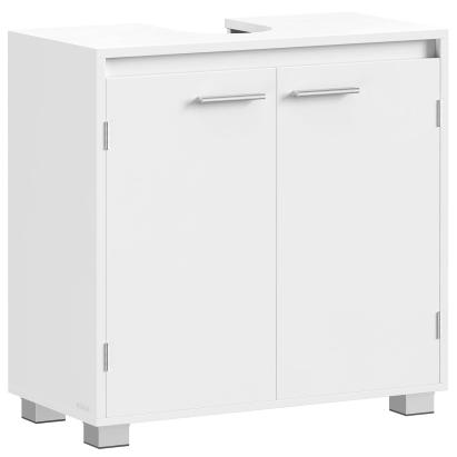 Masca chiuveta baie VASAGLE alba, cu 2 usi si raft reglabil, 60x30x60 cm