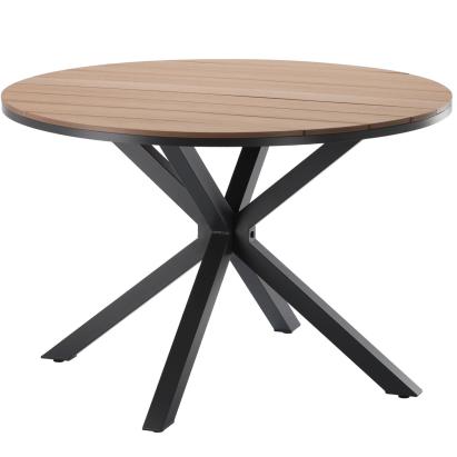 Masa rotunda de gradina cu blat polywood si cadru aluminiu, 112x73 cm