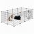 Tarc modular pliabil pentru animale, 12 panouri metalice, negru, 143x71x46 cm
