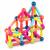 Set de constructie magnetic educativ pentru copii, 128 piese multicolore