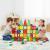 Set constructie magnetic educativ pentru copii, 100 piese multicolore