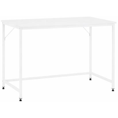 Birou alb cu blat MDF si cadru metalic, 100x50x76 cm, modern