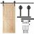 Sistem glisant pentru usa barn door, 183 cm, 2 role, montaj pe perete, negru