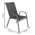 Set 4 scaune de gradina cu brate, cadru din otel si textilene, gri