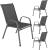 Set 4 scaune de gradina cu brate, cadru din otel si textilene, gri