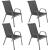 Set 4 scaune de gradina cu brate, cadru din otel si textilene, gri