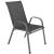 Set 4 scaune de gradina cu brate, cadru din otel si textilene, gri