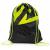 Sac sport tip rucsac cu snur, 20L, poliester Oxford 210D, negru verde lime