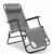 Șezlong pliabil de grădină gri, cu poziție orizontală și tetieră reglabilă