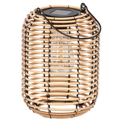 Felinar solar decorativ din metal pentru gradina si terasa, 24 cm, bej