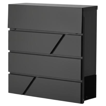 Cutie postala metalica Nova cu cheie, otel galvanizat, 37x37x11 cm, negru