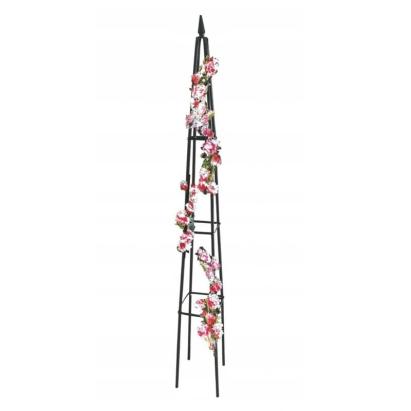 Pergola piramidala pentru plante cataratoare, otel, 31x31x200 cm, verde inchis