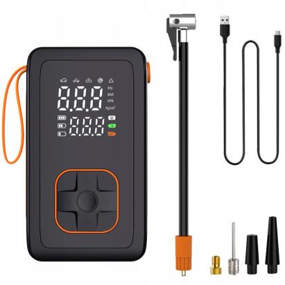 Compresor portabil pentru anvelope auto 12V, 3600 mAh, LED si powerbank