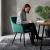 Set 6 scaune Florence tapitate cu velur verde smarald, picioare metalice