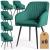Set 6 scaune Florence tapitate cu velur verde smarald, picioare metalice