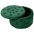 Taburet rotund Alia cu spatiu de depozitare, velur verde smarald, 55x30 cm