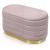 Bancheta cu depozitare din velur roz pudrat, 80x42x42 cm, stil glamour