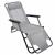 Sezlong pliabil gri cu tetiera, reglabil in 3 pozitii, 153x60 cm
