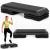 Stepper aerobic fitness reglabil cu 3 niveluri, 350 kg, 108 cm, negru-gri