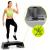 Step aerobic fitness reglabil cu 2 niveluri, suport 350 kg, negru-gri