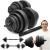 Set gantere ajustabile 20 kg cu bara convertibila si 12 discuri