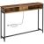 Masa consola ingusta VASAGLE cu prize si USB, 120 cm, maro rustic