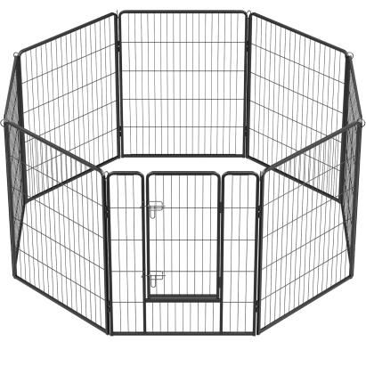 Tarc metalic modular FEANDREA pentru animale, 8 panouri, 160x160x100 cm