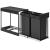 Coș de gunoi incorporabil SONGMICS cu 2 compartimente 2x15L, negru