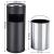 Cos de gunoi cu scrumiera SONGMICS pentru exterior, inox, 12,3 L, negru
