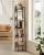 Biblioteca tip scara VASAGLE cu 5 rafturi, design industrial, maro rustic
