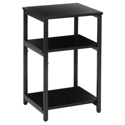 Noptiera cu 3 rafturi din PAL si metal, 35x31x59 cm, neagra