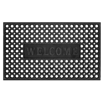 Covor de intrare antiderapant din PVC Welcome, 45x75 cm, negru