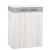Cos de rufe din bambus pliabil, cu 2 compartimente, 105 L, alb gri