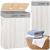 Cos de rufe din bambus pliabil, cu 2 compartimente, 105 L, alb gri