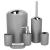 Set accesorii baie 6 piese, gri argintiu, finisaj mat si lucios