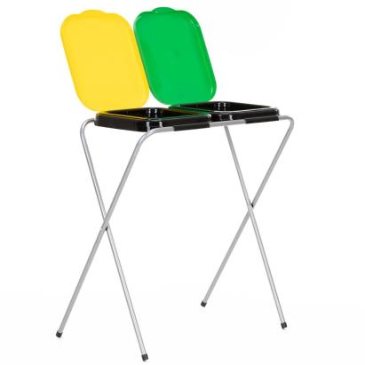 Coș de gunoi selectiv cu 2 compartimente, cadru metalic, 68x42x75 cm