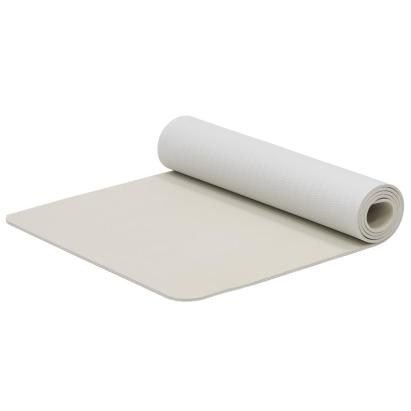 Saltea fitness antiderapanta din TPE, 183x61 cm, cu curea de transport, bej