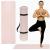 Saltea fitness antiderapanta din TPE, 183x61 cm, cu curea de transport, roz