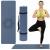 Saltea yoga antiderapanta din TPE 183x61x0,6 cm, cu curea, albastra
