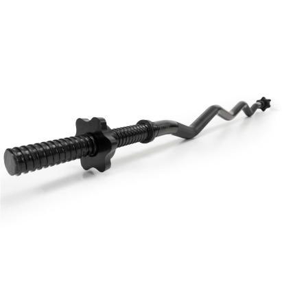 Bara haltera Z curbata 120 cm, 25 mm, otel, max. 140 kg, negru