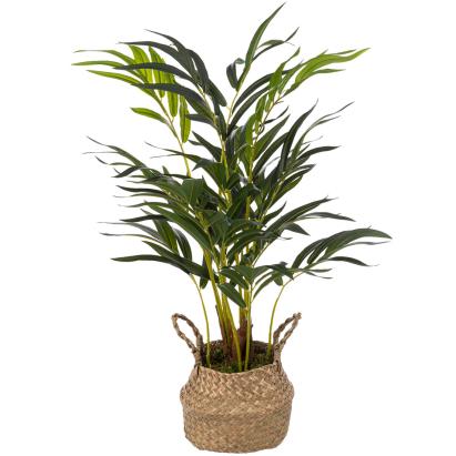 Planta artificiala palmier Atmosphera cu ghiveci natural, 80 cm, verde