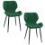 Set 2 scaune dining tapitate din velur verde cu picioare metalice negre