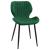 Set 2 scaune dining tapitate din velur verde cu picioare metalice negre