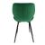 Set 2 scaune dining tapitate din velur verde cu picioare metalice negre