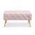 Taburet banca Madrid din catifea roz pudra, cu picioare metalice, 80x42x41 cm